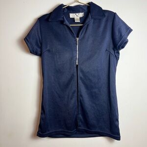 Vintage Zip up Voices Top Navy medium